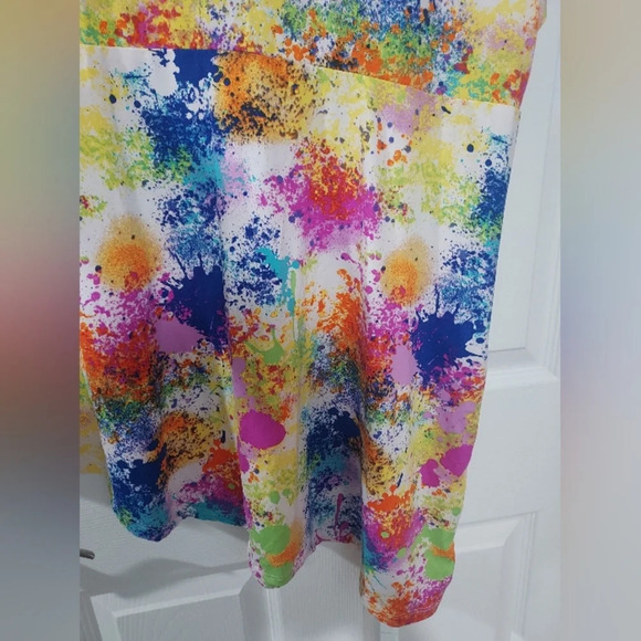 Rouge Collection Multicolored Paint Splatter Sleeveless Top in Size 4X - Picture 5 of 8